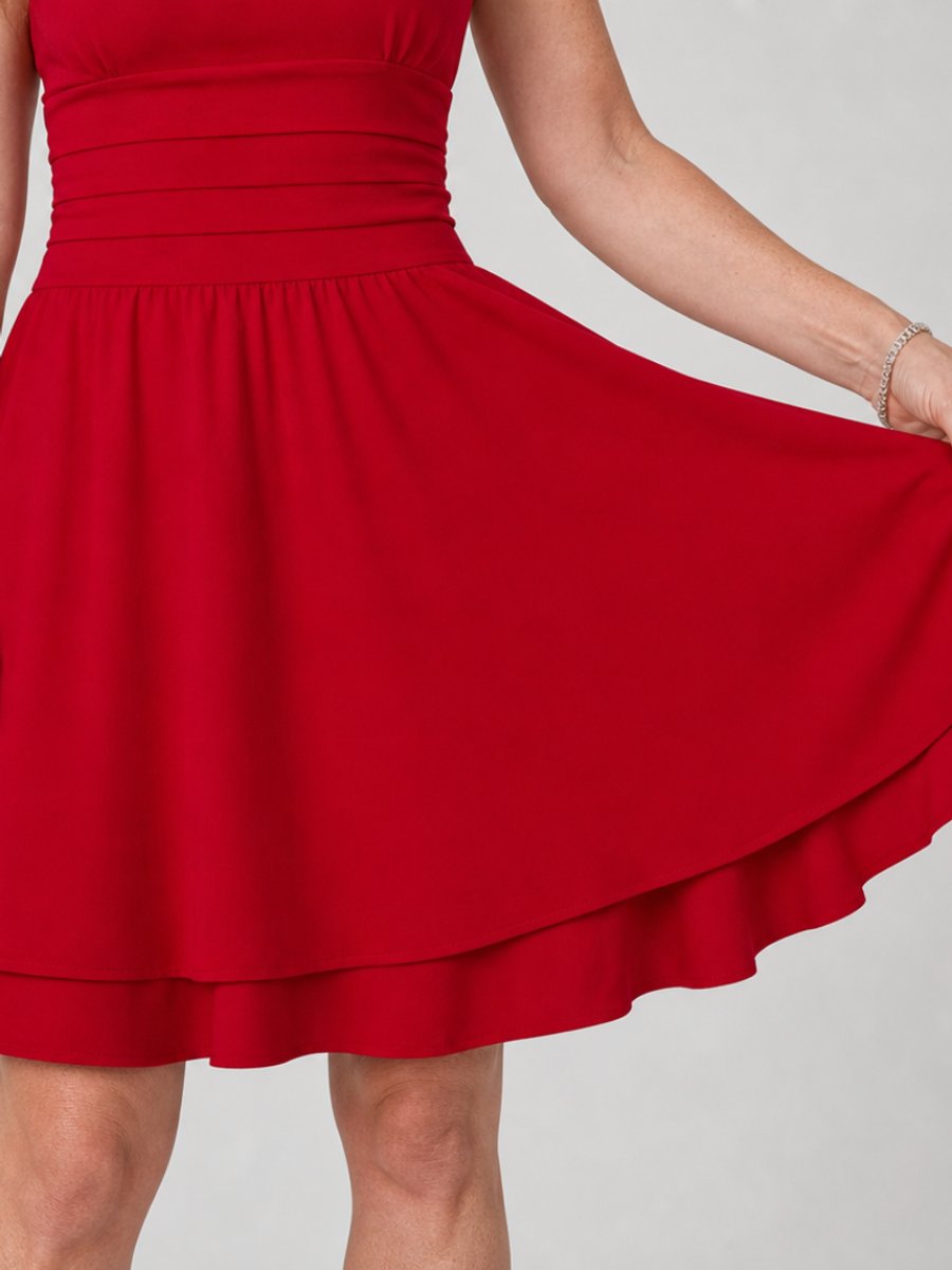 Rosie | Women's Christmas Party Dress Square Neck Flared Mini