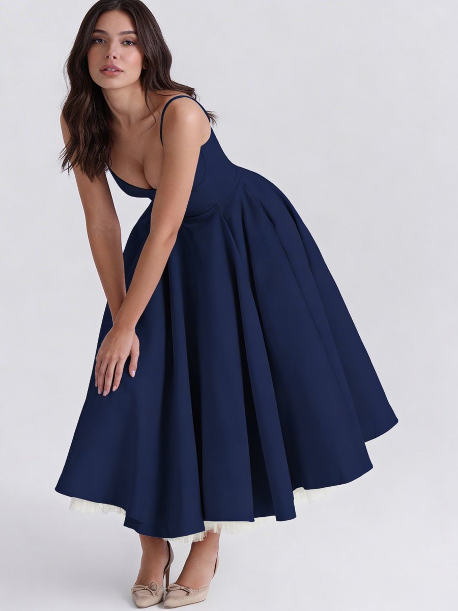 Olivia | Women's Christmas Party Dress Sweetheart Corset Midi Flared Gown