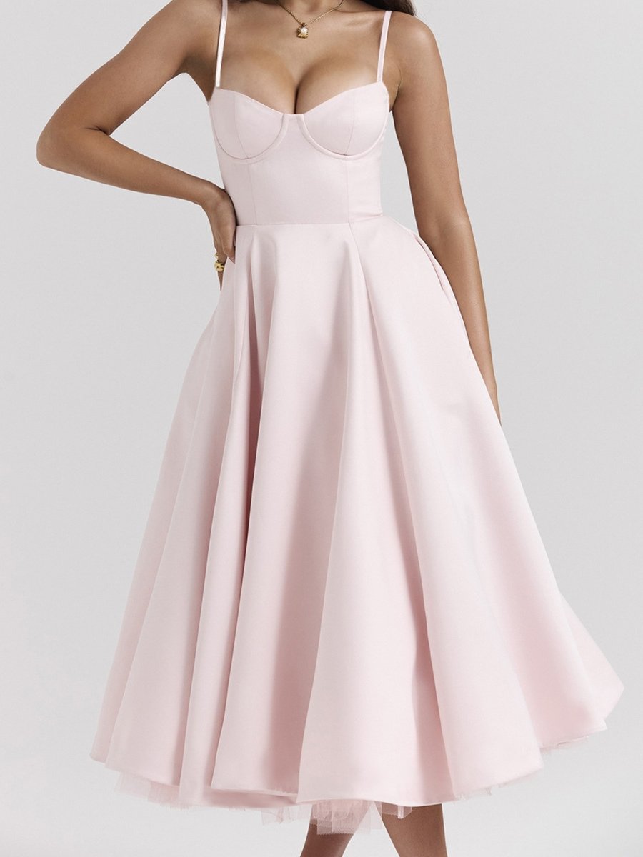 Olivia | Women's Christmas Party Dress Sweetheart Corset Midi Flared Gown