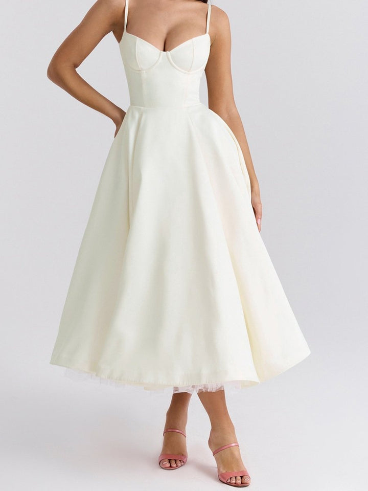 Olivia | Women's Christmas Party Dress Sweetheart Corset Midi Flared Gown