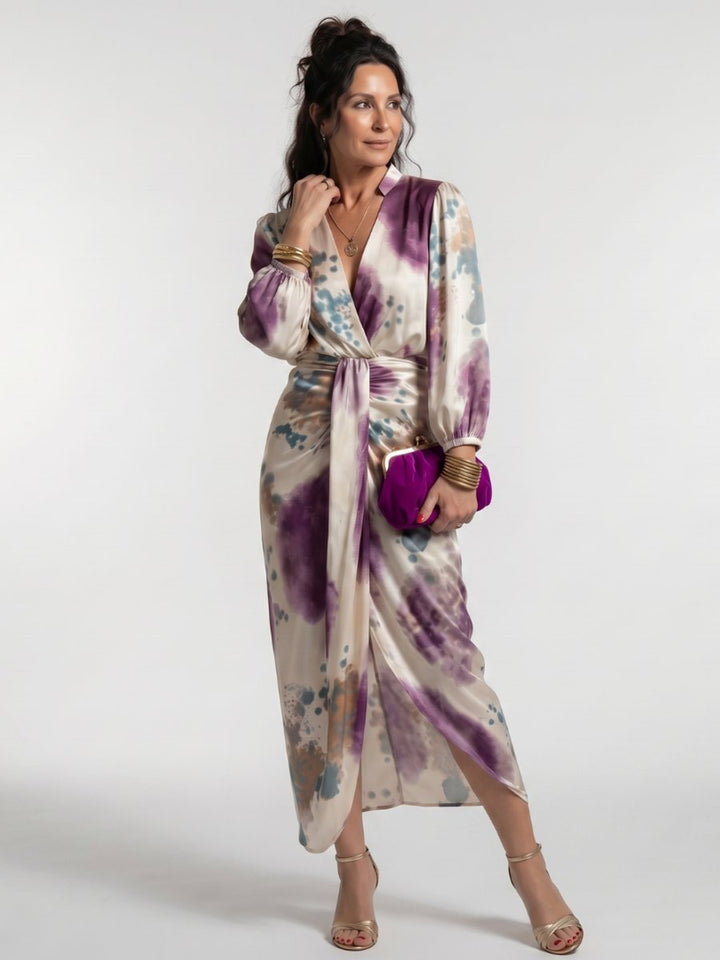 Olivia | Women's Christmas Party Everyday Day Dress Cross-Wrap Midi