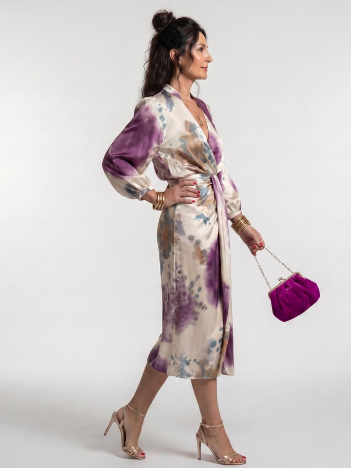 Olivia | Women's Christmas Party Everyday Day Dress Cross-Wrap Midi