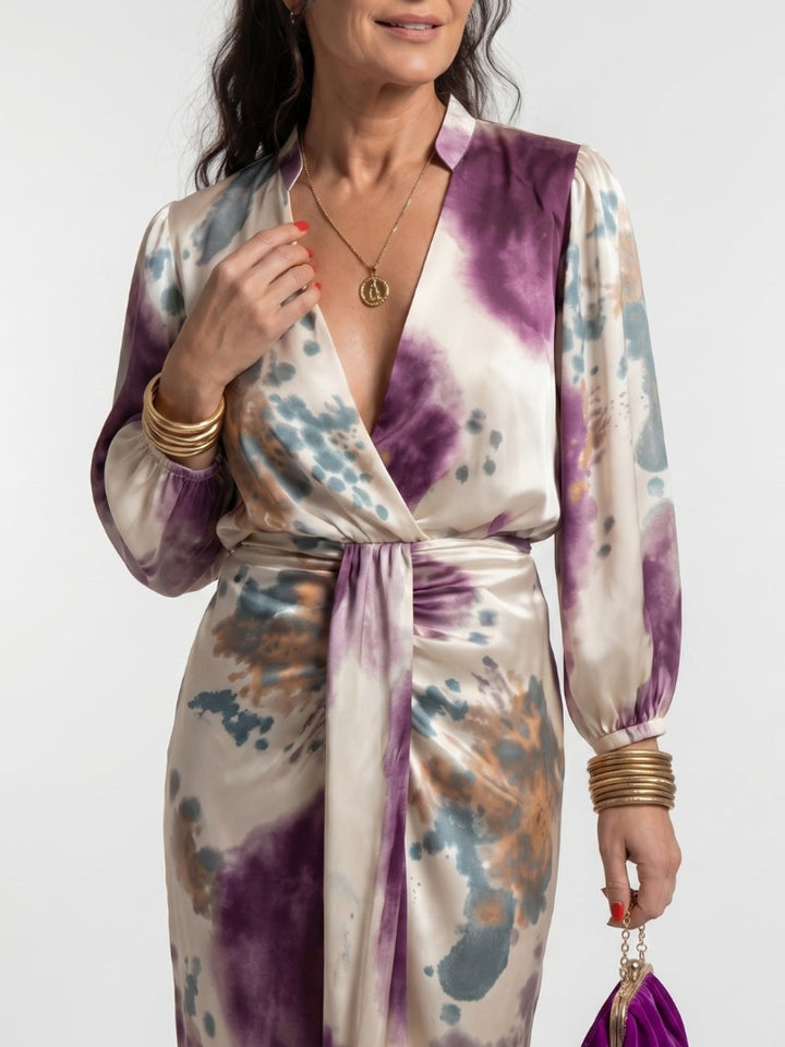 Olivia | Women's Christmas Party Everyday Day Dress Cross-Wrap Midi
