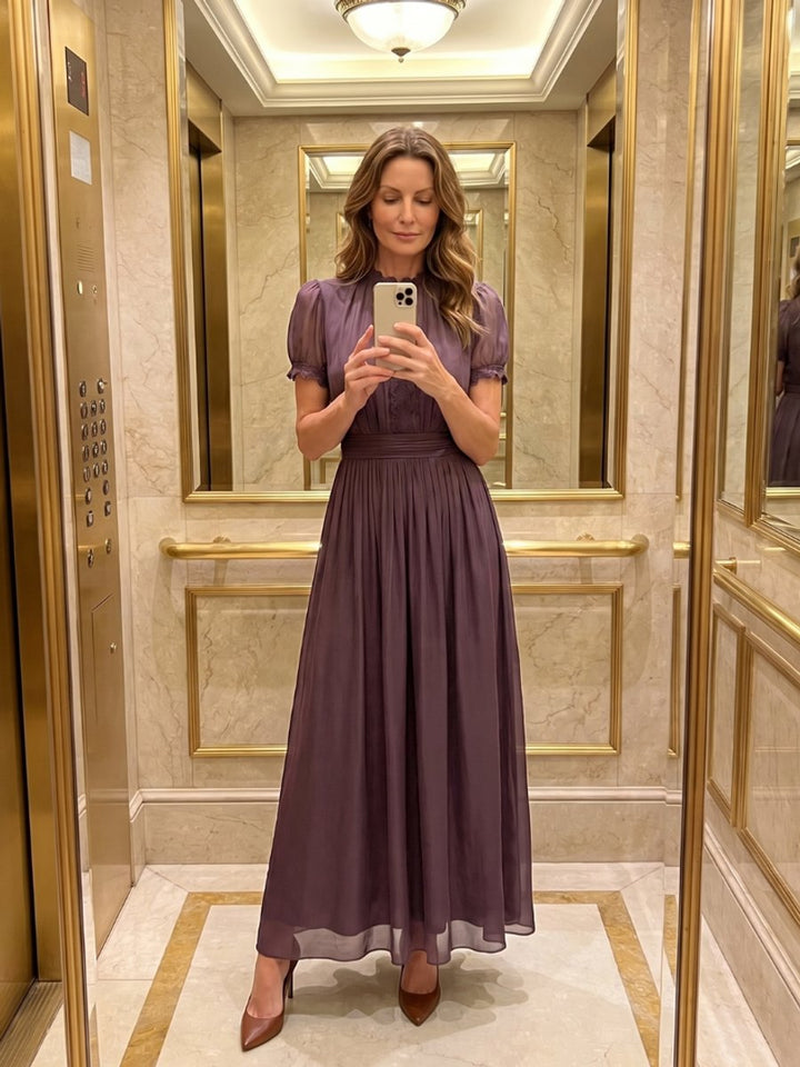 Ivy | Women's Christmas Party Maxi Dress Keyhole Gathered Waist