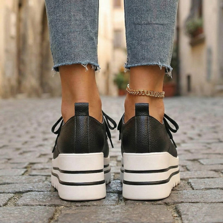 Aria | Women's Chunky Platform Lace-Up Heeled Oxford Ankle Boots