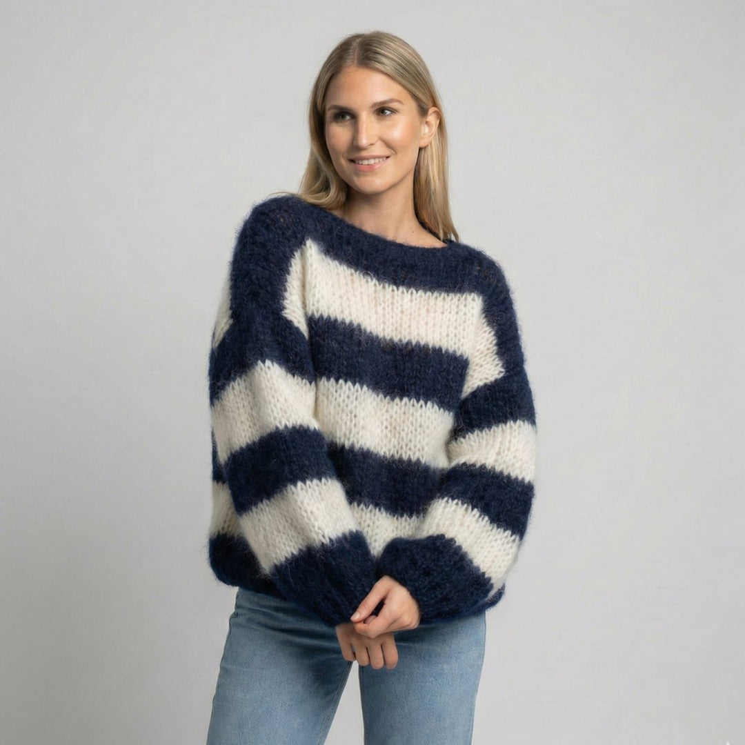 Grace | Women's Chunky Knit Striped Jumper Loose Fit
