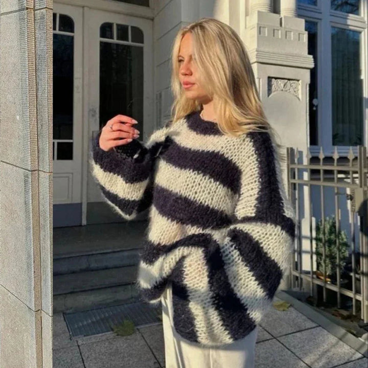 Grace | Women's Chunky Knit Striped Jumper Loose Fit