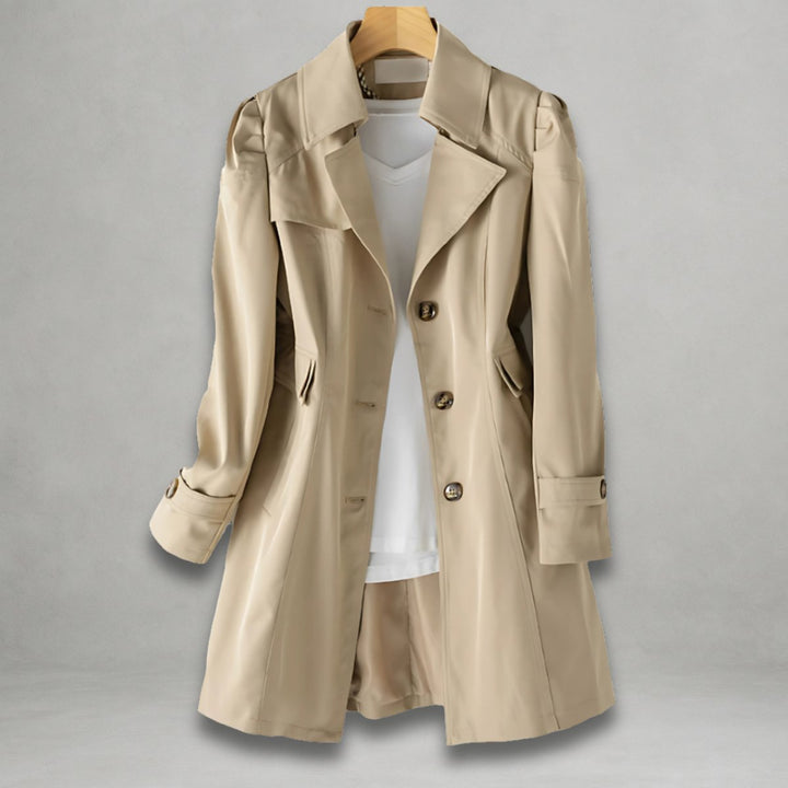 Freya | Women's Classic Belted Trench Coat Single-Breasted Cotton Blend