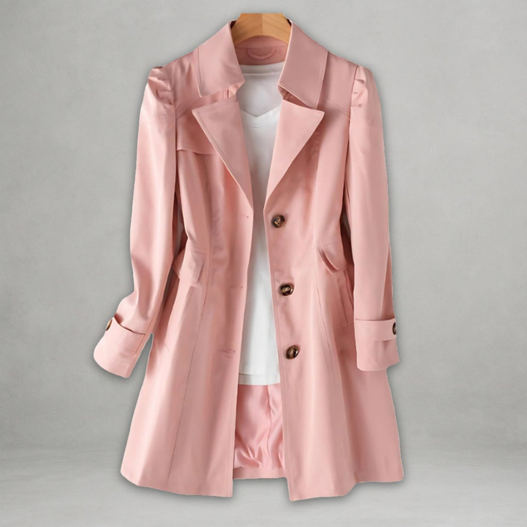 Freya | Women's Classic Belted Trench Coat Single-Breasted Cotton Blend
