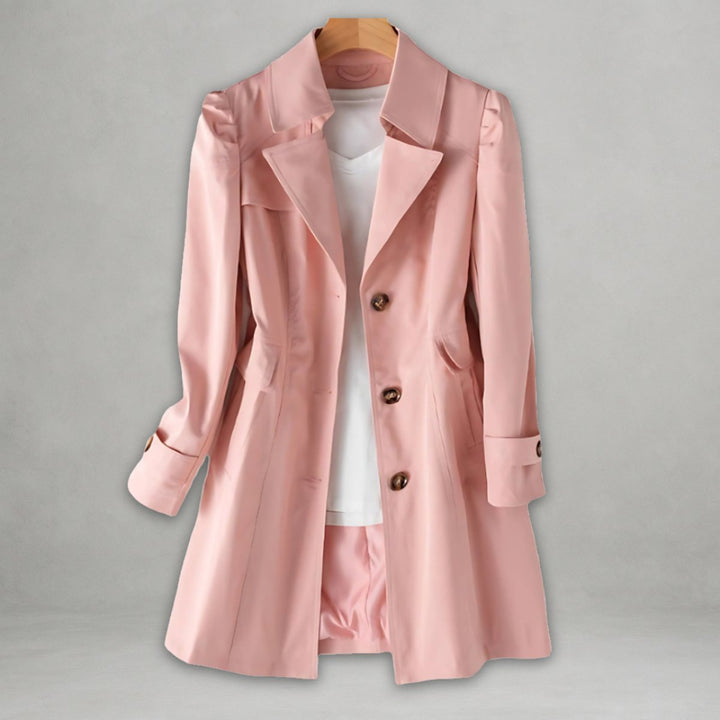 Freya | Women's Classic Belted Trench Coat Single-Breasted Cotton Blend