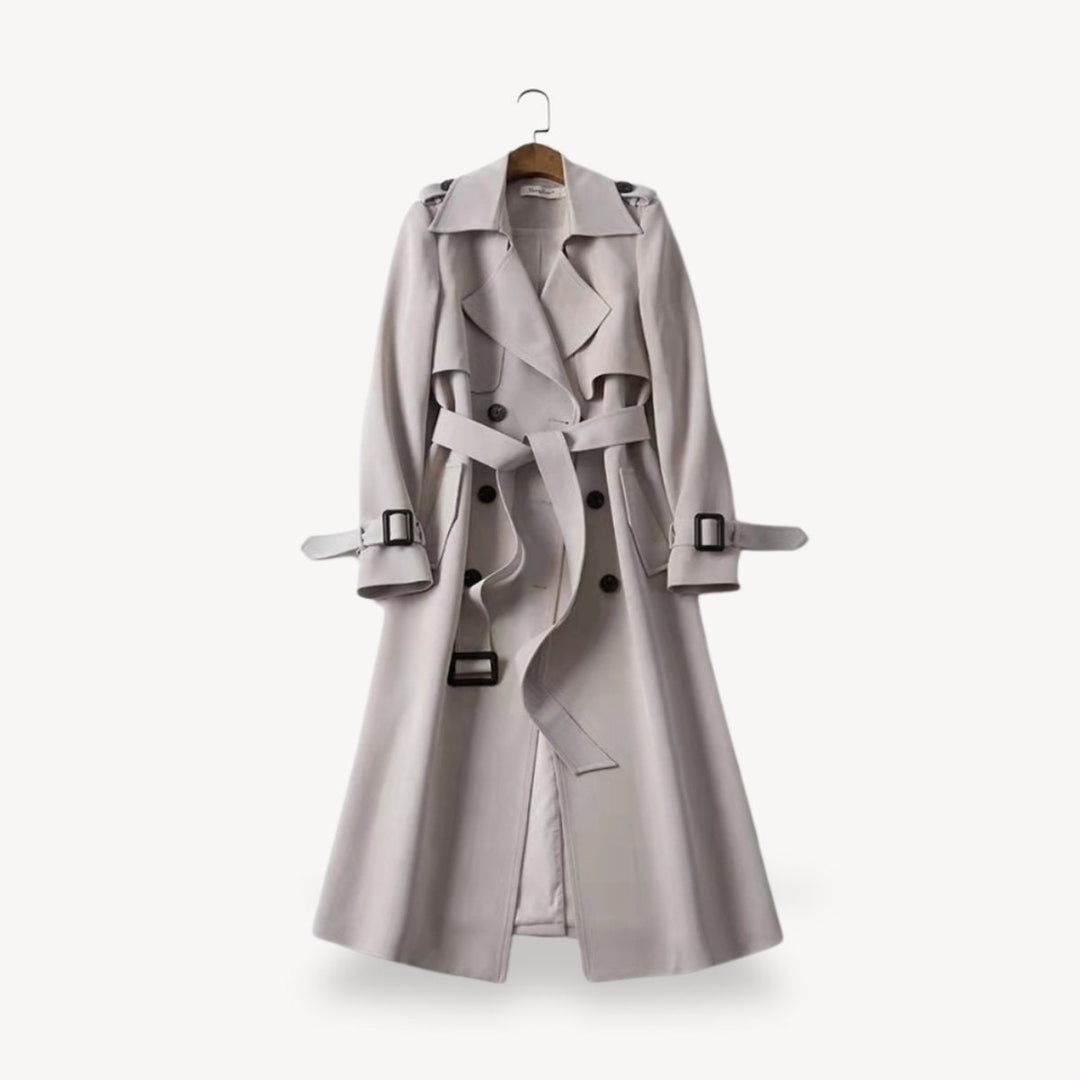 Phoebe | Women's Classic Double-Breasted Belted Trench Coat