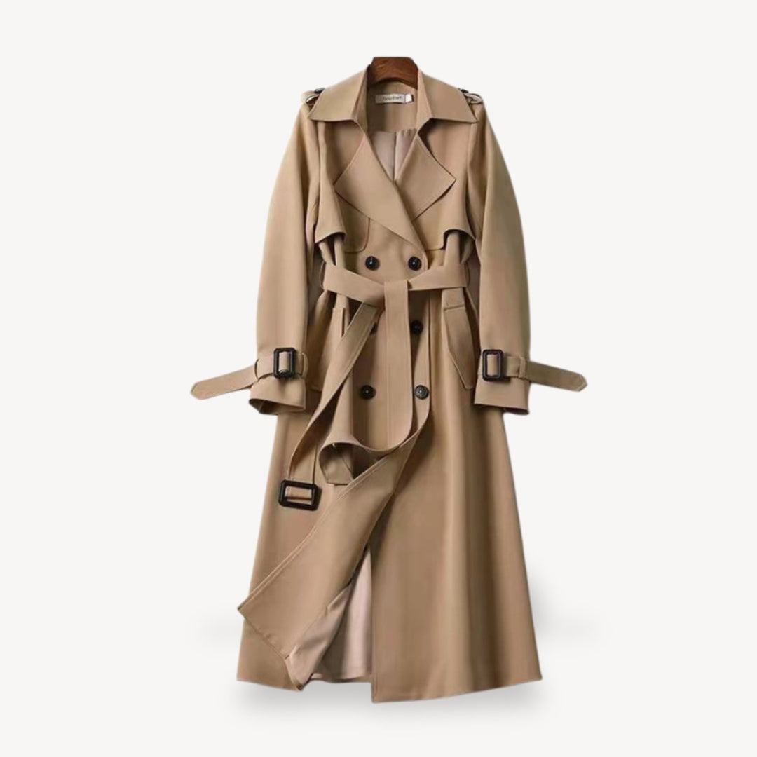 Phoebe | Women's Classic Double-Breasted Belted Trench Coat