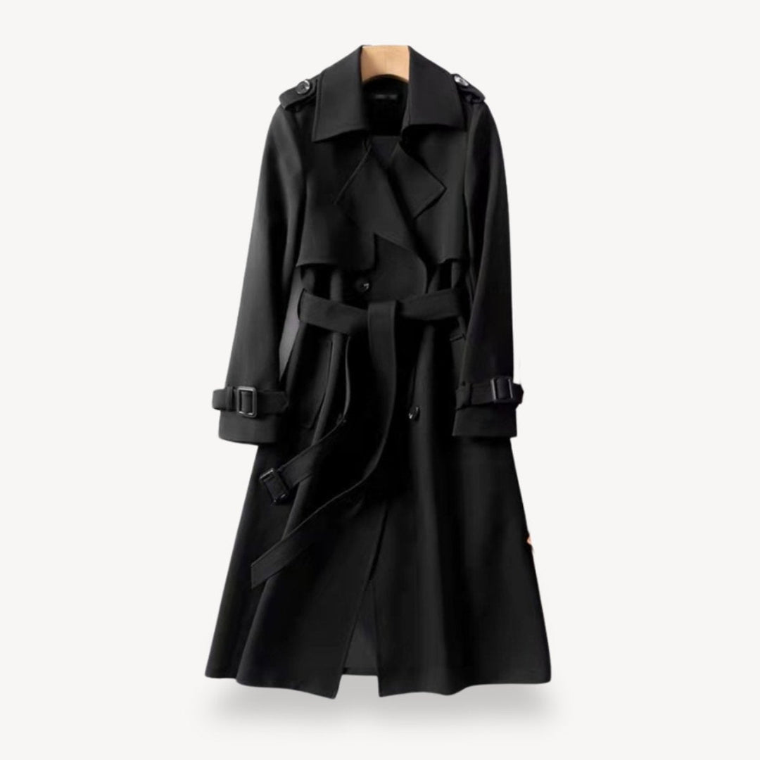 Phoebe | Women's Classic Double-Breasted Belted Trench Coat
