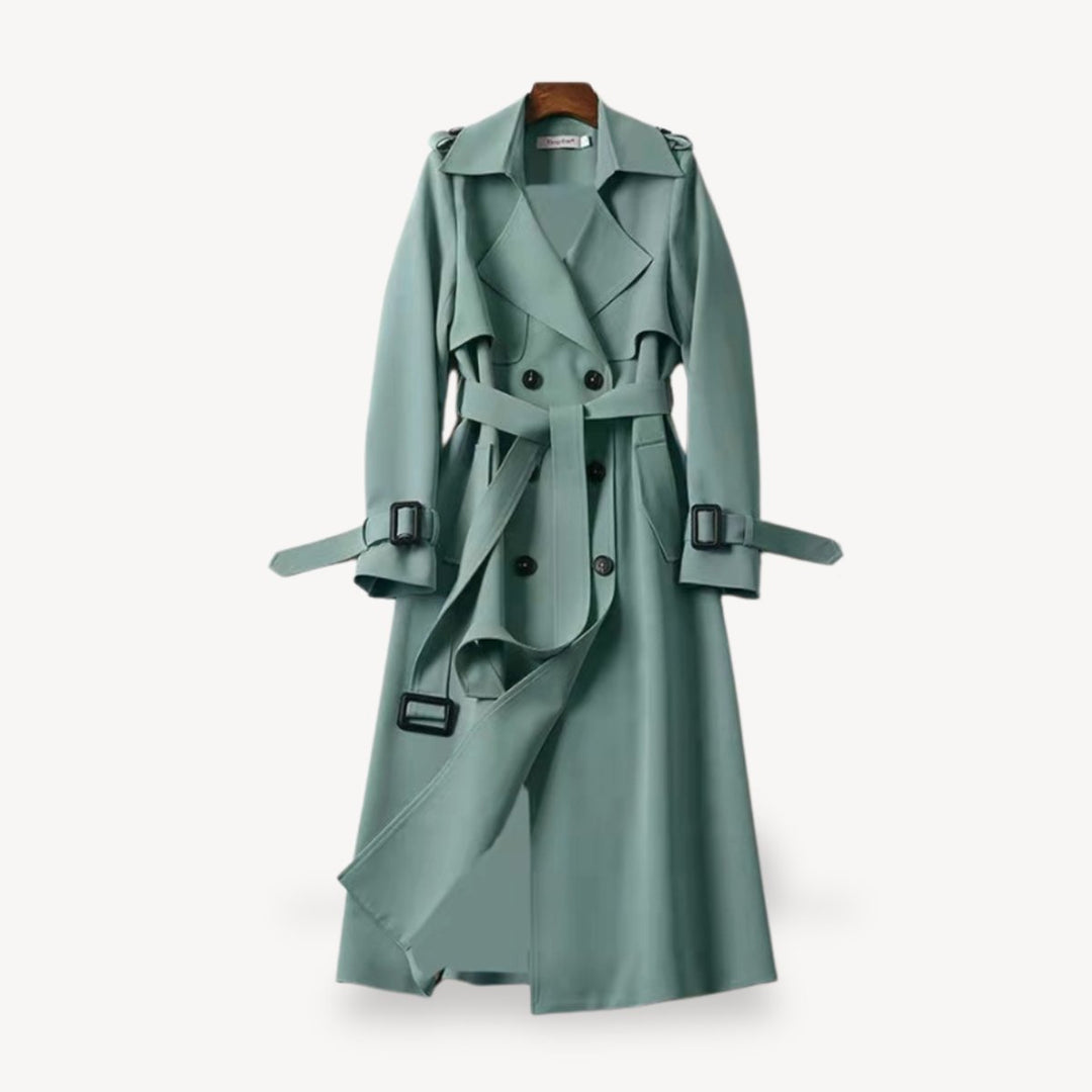 Phoebe | Women's Classic Double-Breasted Belted Trench Coat