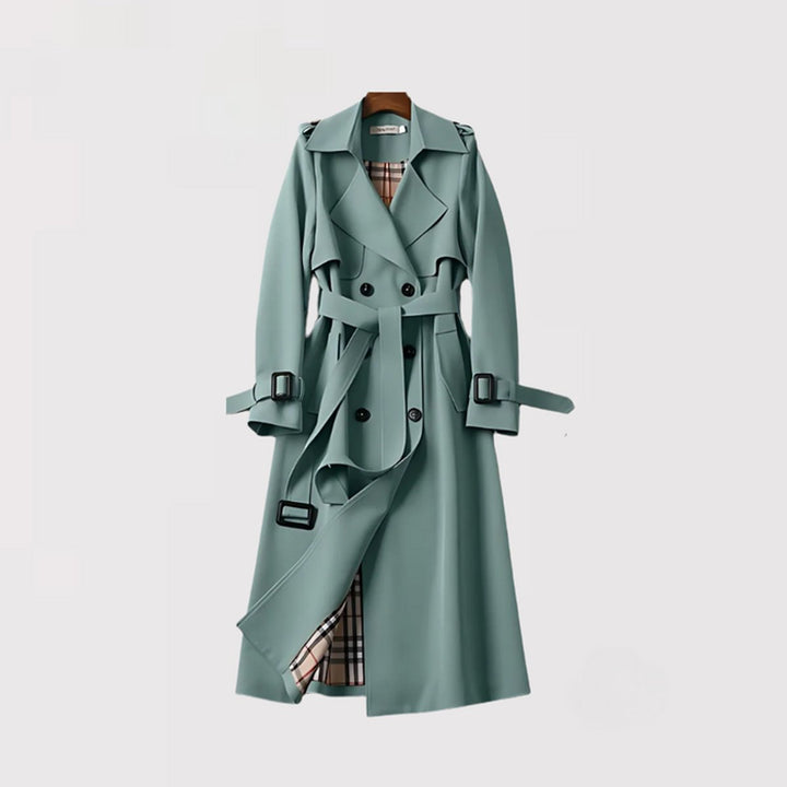 Sienna | Women's Classic Double-Breasted Belted Trench Coat Checked Lining