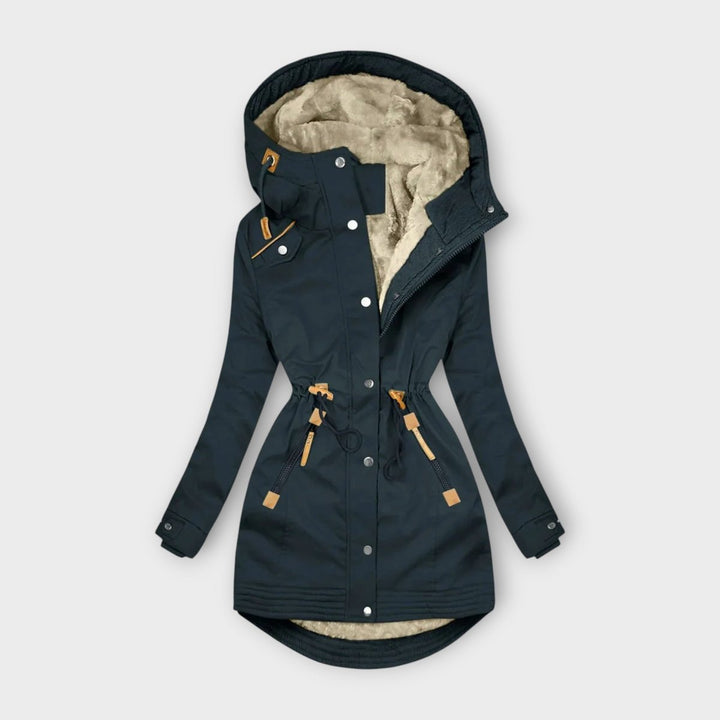 Ella | Womens Coat Fleece-Lined Hooded Drawstring Parka Jacket