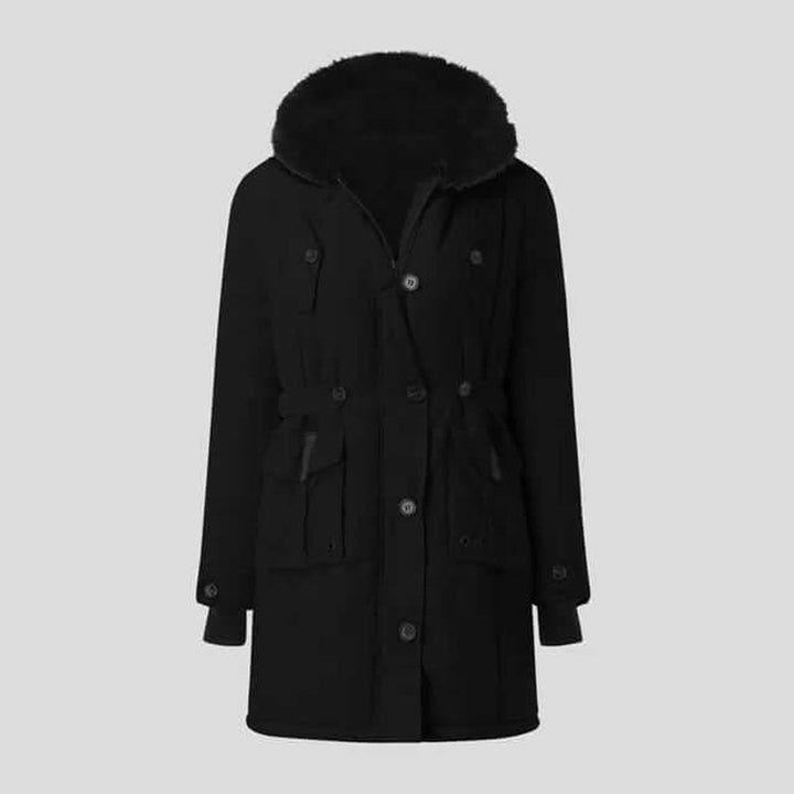 Grace | Women's Coat Fur-Hood Belted Winter Parka
