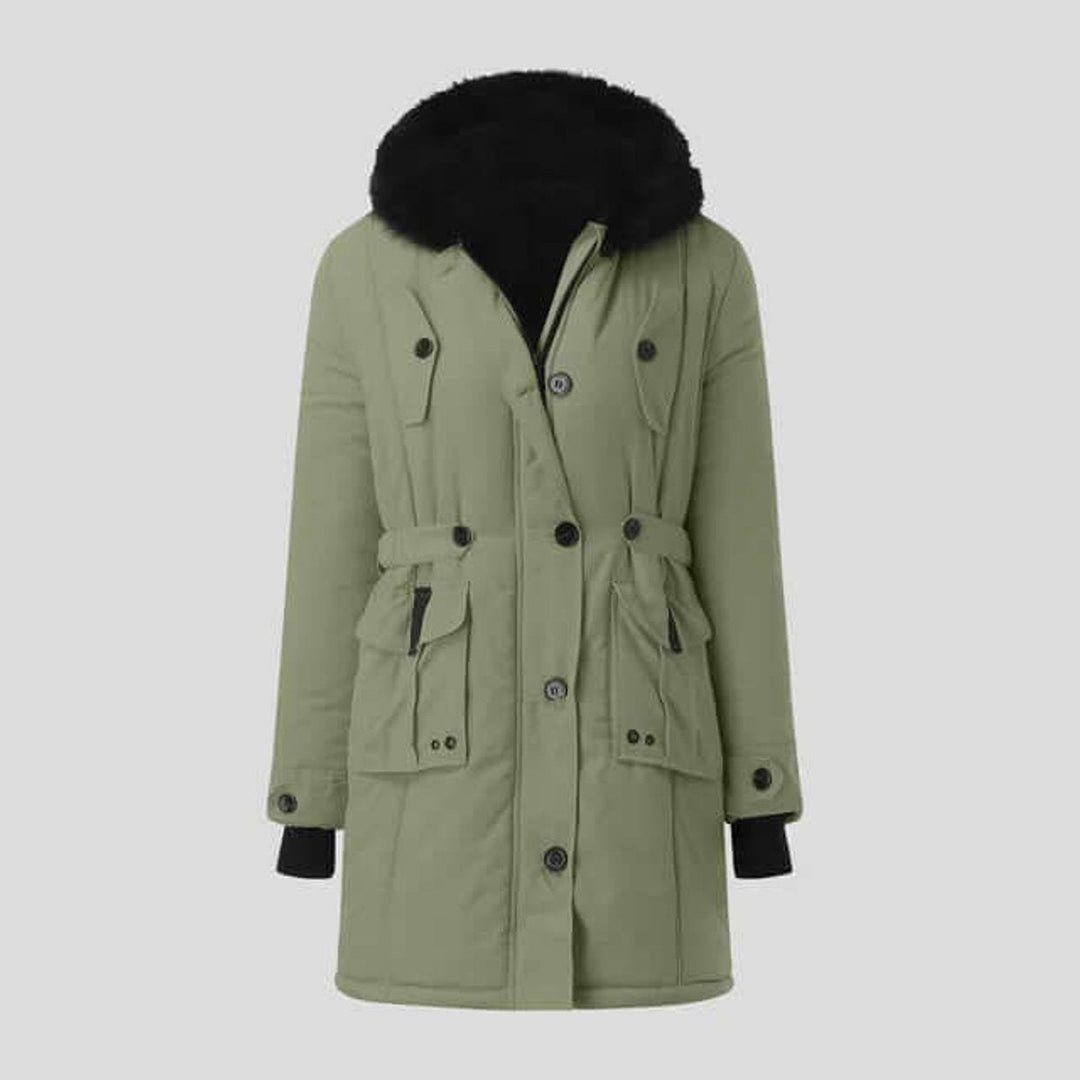 Grace | Women's Coat Fur-Hood Belted Winter Parka