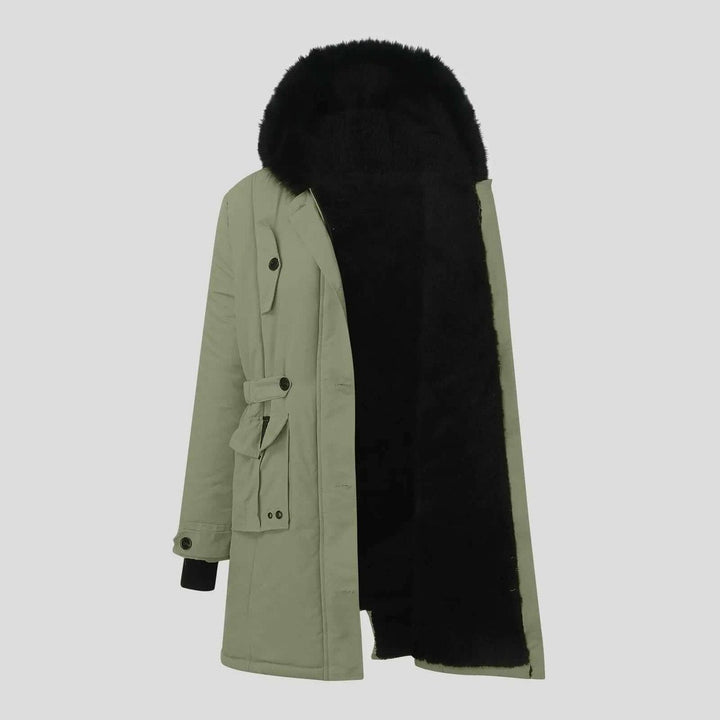 Grace | Women's Coat Fur-Hood Belted Winter Parka