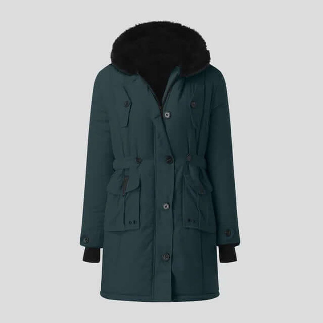 Grace | Women's Coat Fur-Hood Belted Winter Parka