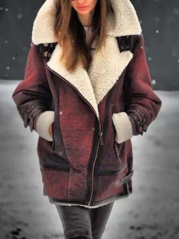 Evelyn | Womens Coat Shearling-Lined Mid-Length Suede Jacket