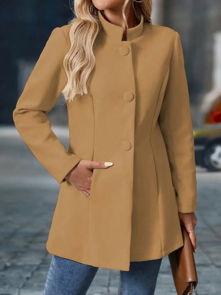 Florence | Women's Coat Stand-Collar Button-Front Tailored Blazer Jacket