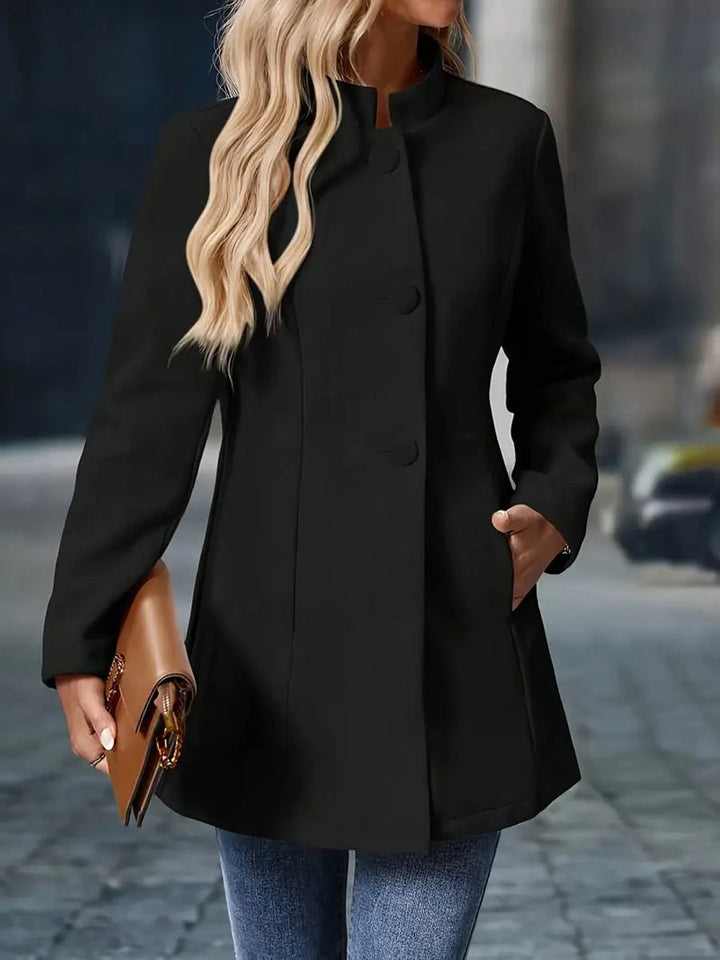 Florence | Women's Coat Stand-Collar Button-Front Tailored Blazer Jacket