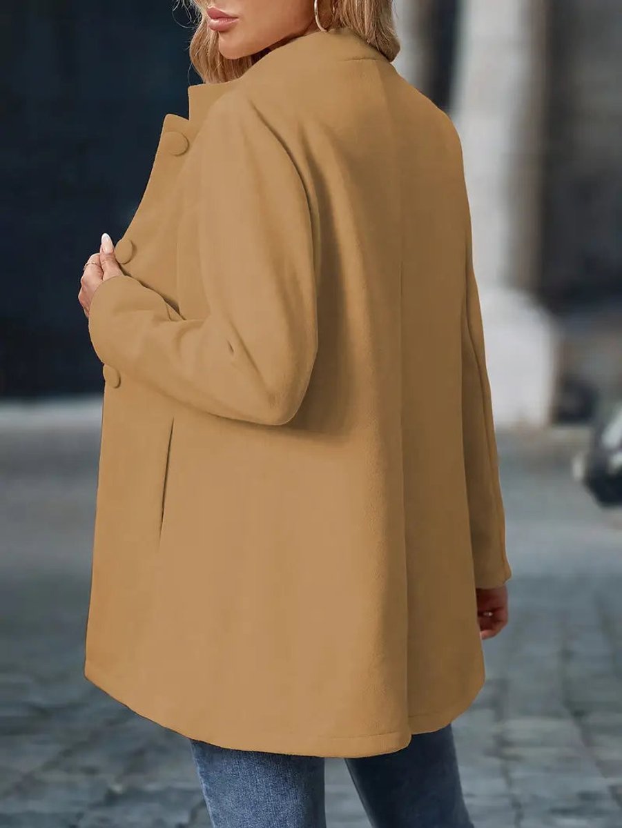 Florence | Women's Coat Stand-Collar Button-Front Tailored Blazer Jacket