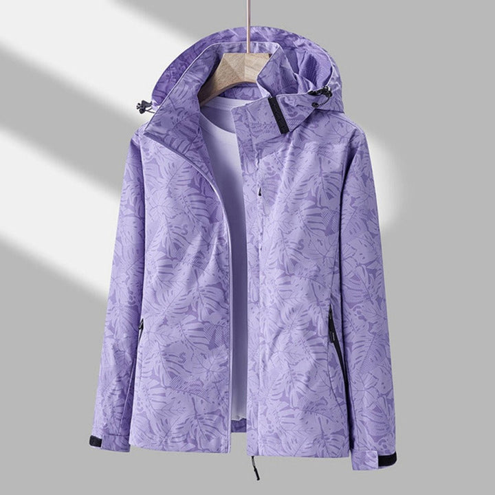 Sienna | Women's Coat Waterproof Windproof Leaf-Print Hooded Jacket