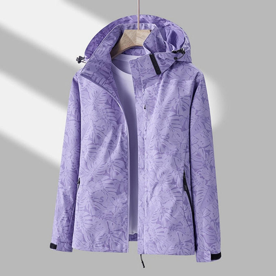 Sienna | Women's Coat Waterproof Windproof Leaf-Print Hooded Jacket