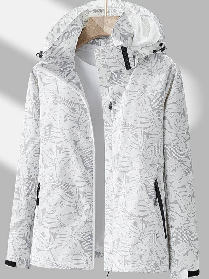 Sienna | Women's Coat Waterproof Windproof Leaf-Print Hooded Jacket