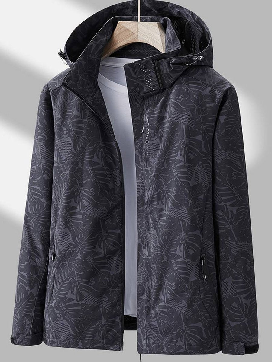 Sienna | Women's Coat Waterproof Windproof Leaf-Print Hooded Jacket