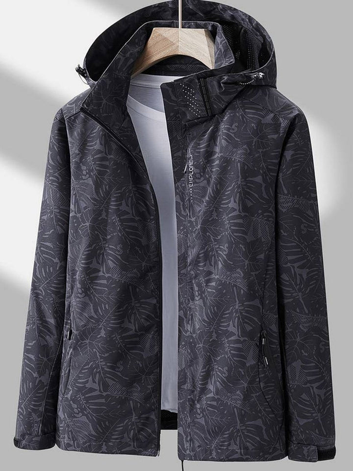 Sienna | Women's Coat Waterproof Windproof Leaf-Print Hooded Jacket