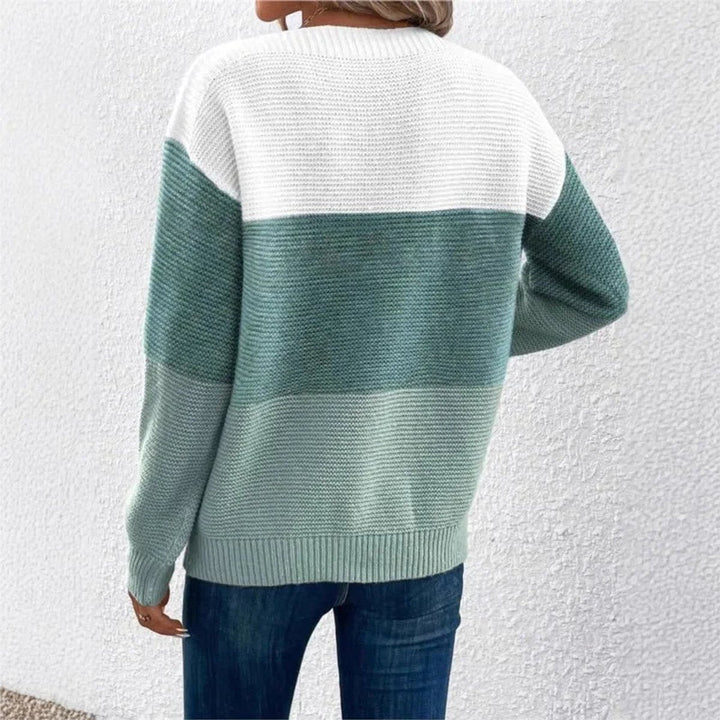 Willow | Women's Colourblock Patchwork Knitted Jumper Relaxed Fit