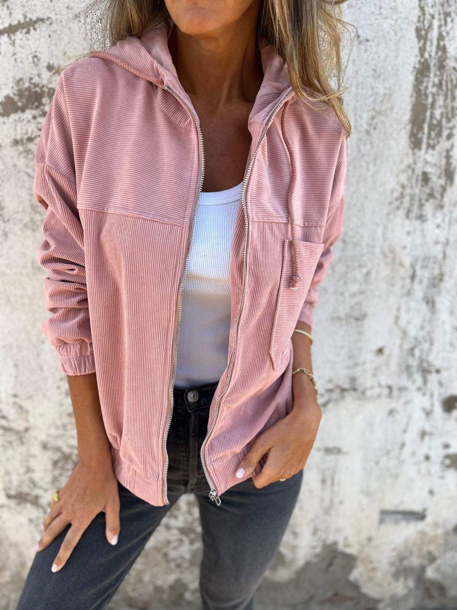 Rosie | Women's Corduroy Hooded Zip-Up Coat Ladies Casual Jacket