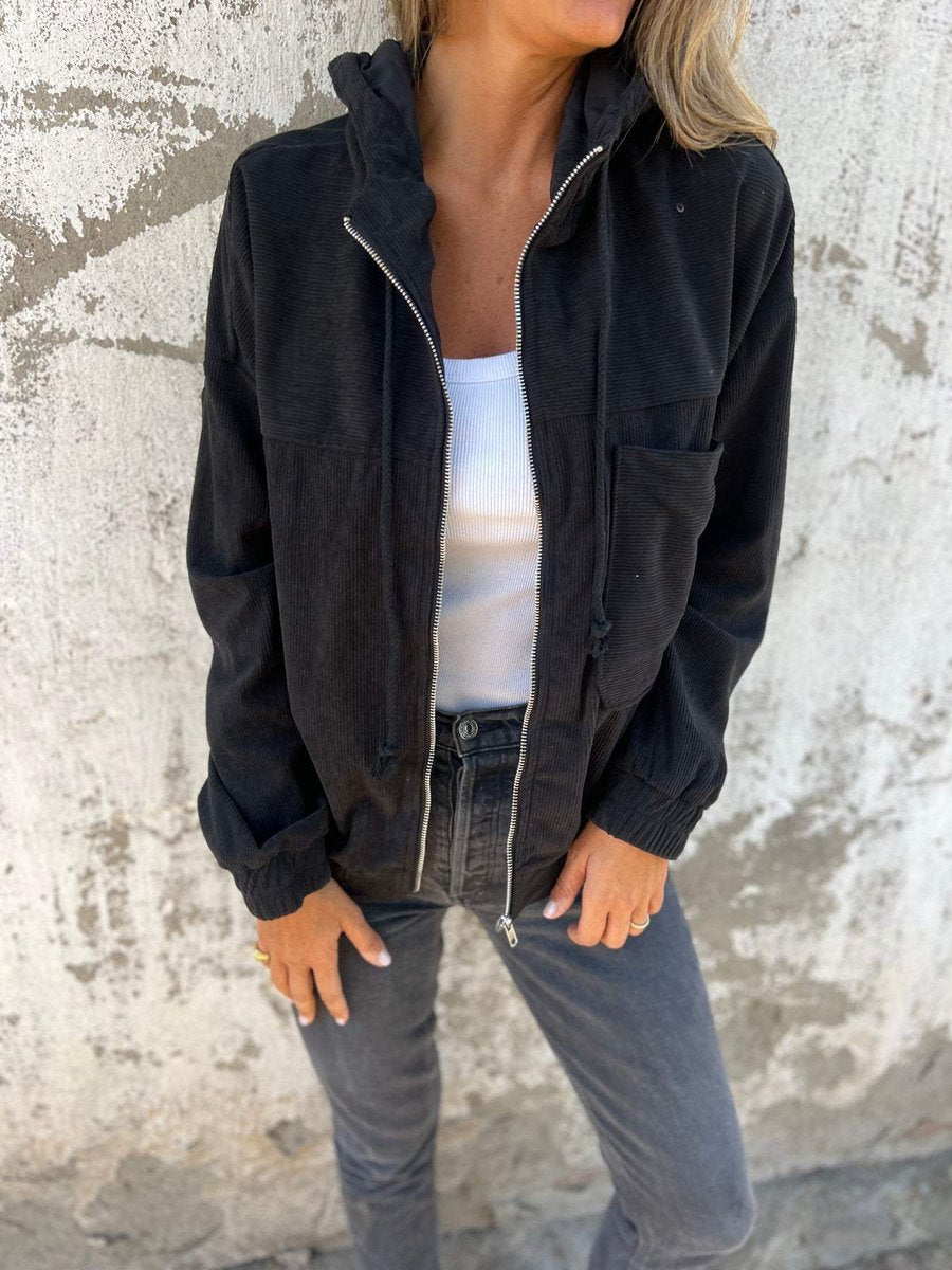 Rosie | Women's Corduroy Hooded Zip-Up Coat Ladies Casual Jacket