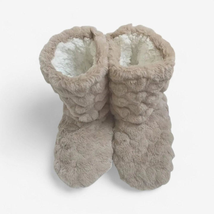 Willow | Women's Cosy Ankle Boot Slippers Fluffy Slip-On Indoor Booties