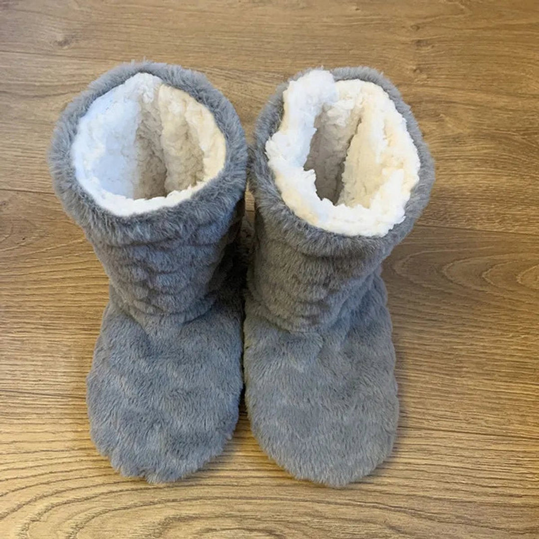 Willow | Women's Cosy Ankle Boot Slippers Fluffy Slip-On Indoor Booties