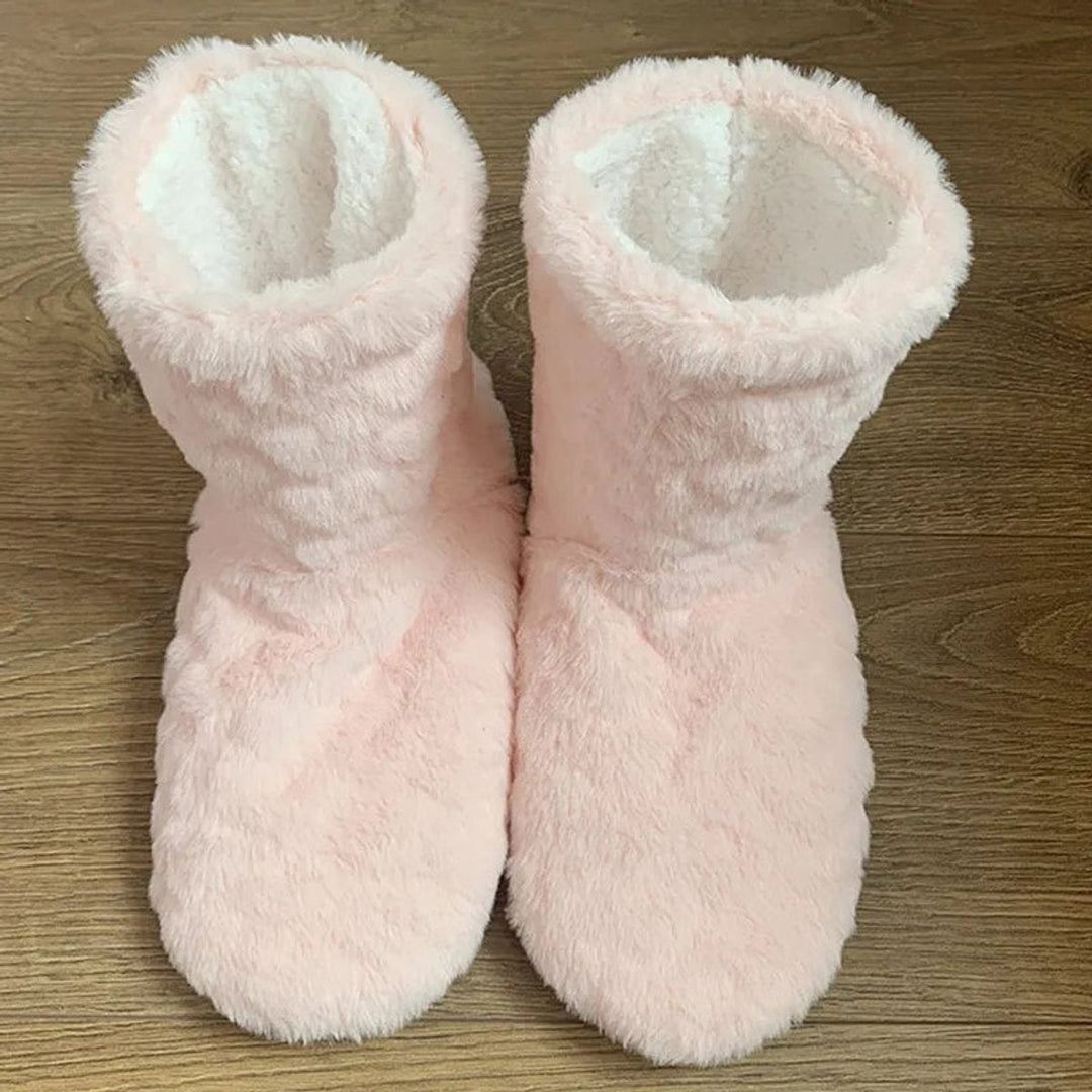 Willow | Women's Cosy Ankle Boot Slippers Fluffy Slip-On Indoor Booties