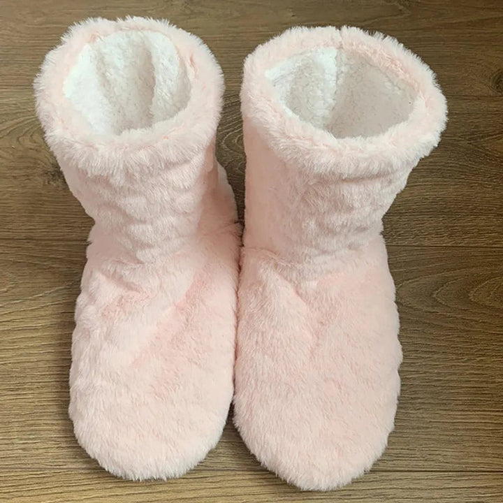Willow | Women's Cosy Ankle Boot Slippers Fluffy Slip-On Indoor Booties