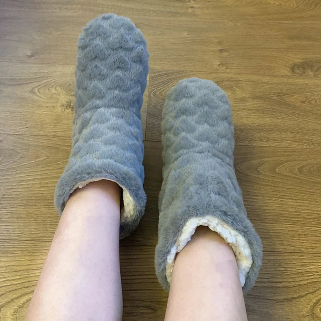 Willow | Women's Cosy Ankle Boot Slippers Fluffy Slip-On Indoor Booties