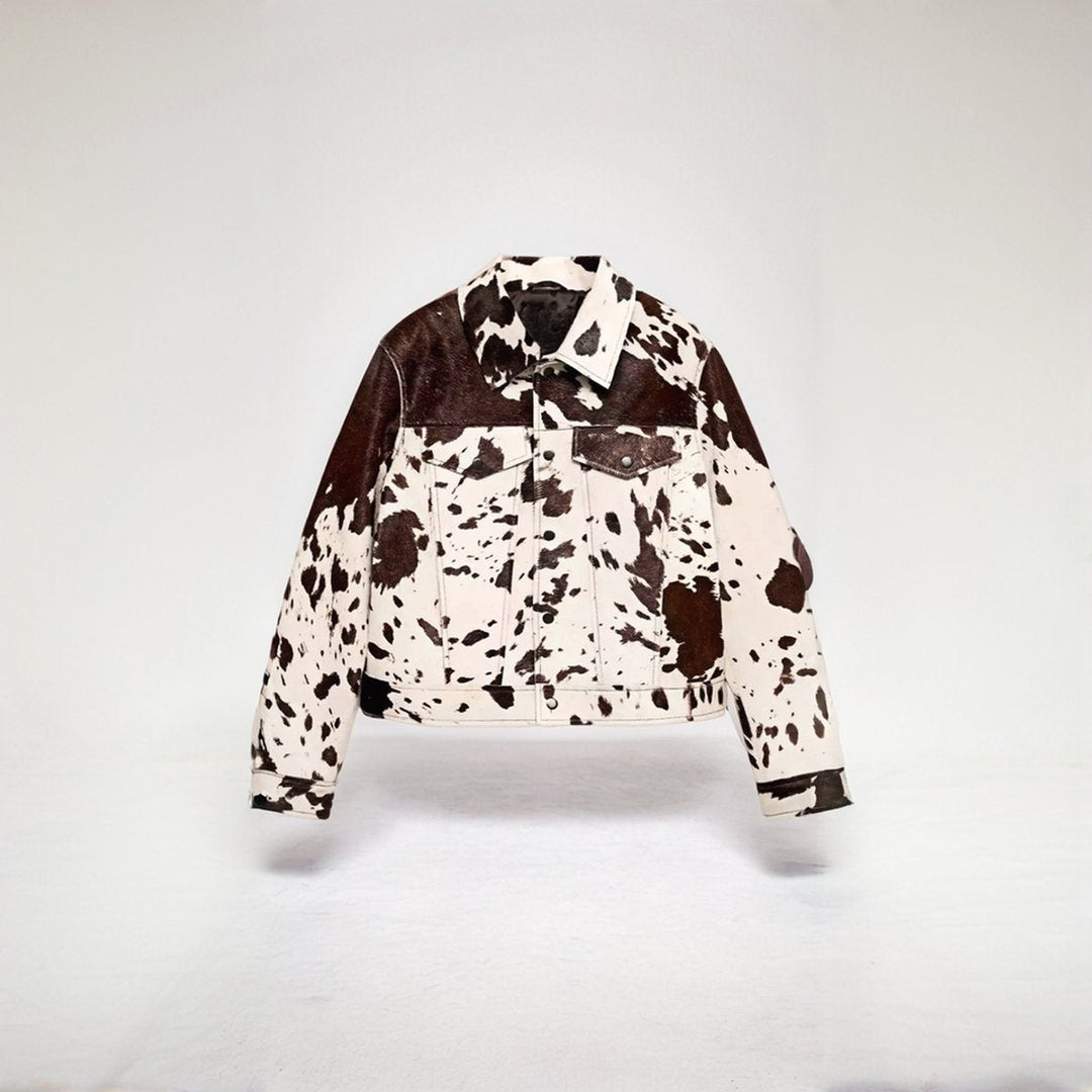 Sophie | Women's Cow Print Single-Breasted Structured Coat Jacket