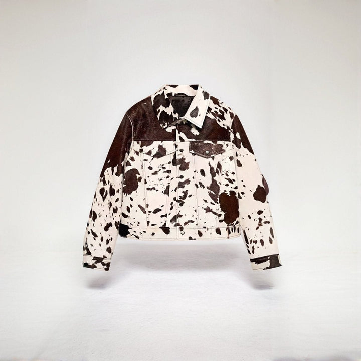 Sophie | Women's Cow Print Single-Breasted Structured Coat Jacket