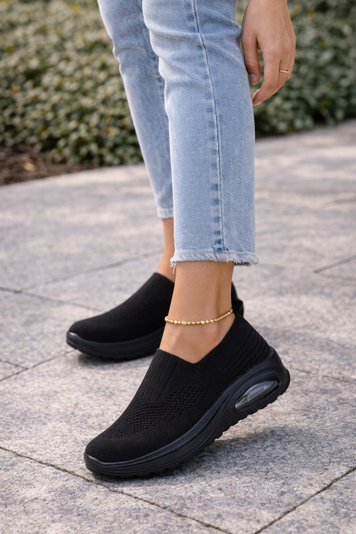 Ivy | Women's Cushioned Knit Slip-On Trainers Air-Sole Walking Shoes