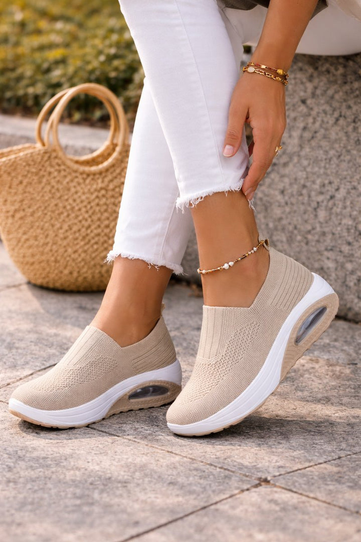 Lily | Women's Cushioned Knit Slip-On Walking Trainers