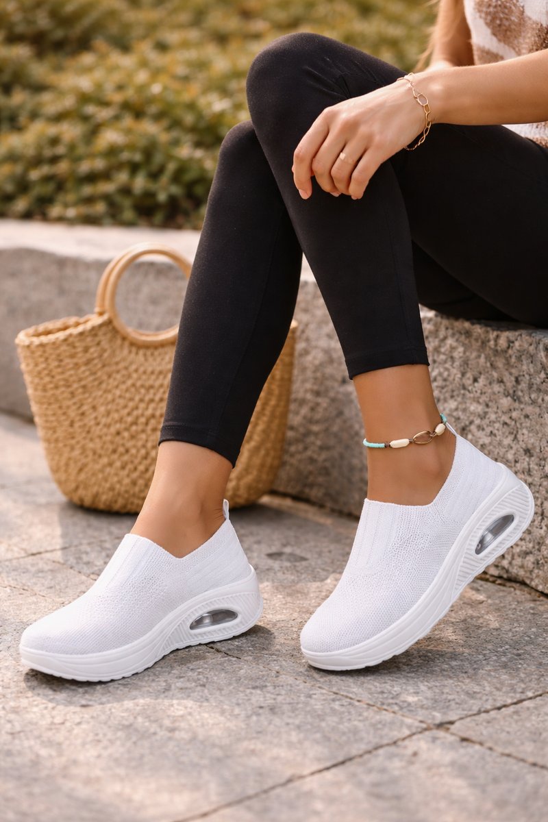 Lily | Women's Cushioned Knit Slip-On Walking Trainers