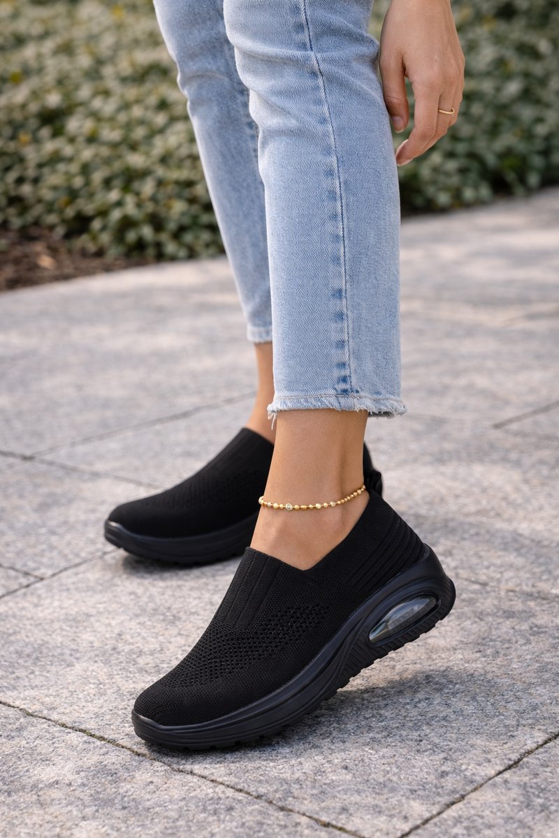 Lily | Women's Cushioned Knit Slip-On Walking Trainers