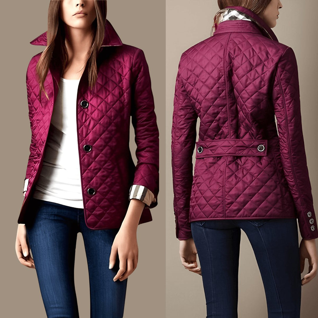 Ella | Women's Diamond-Quilted Button-Up Ladies Puffer Jacket Coat