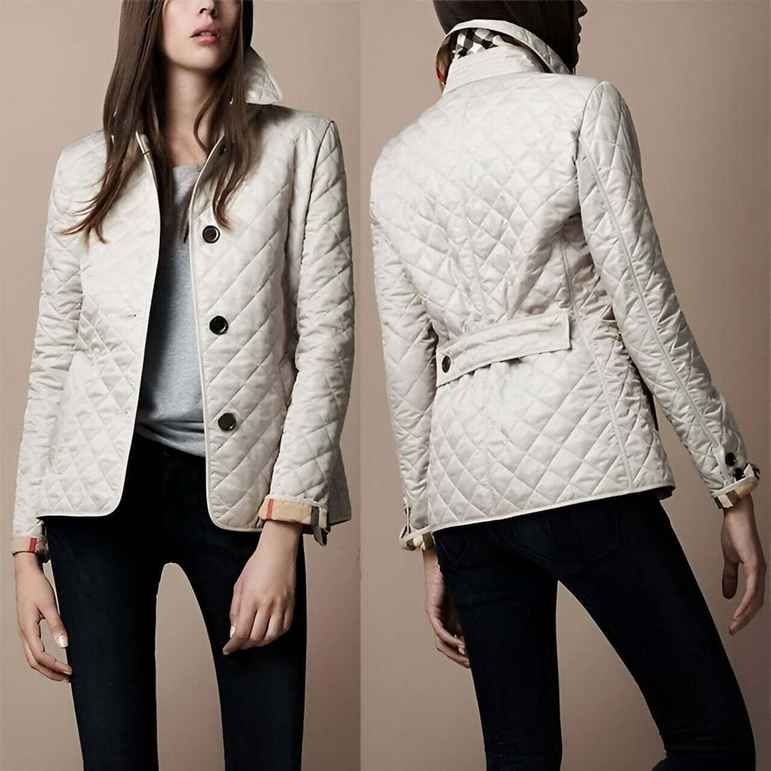 Ella | Women's Diamond-Quilted Button-Up Ladies Puffer Jacket Coat