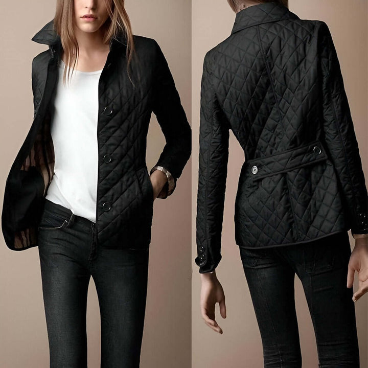 Ella | Women's Diamond-Quilted Button-Up Ladies Puffer Jacket Coat